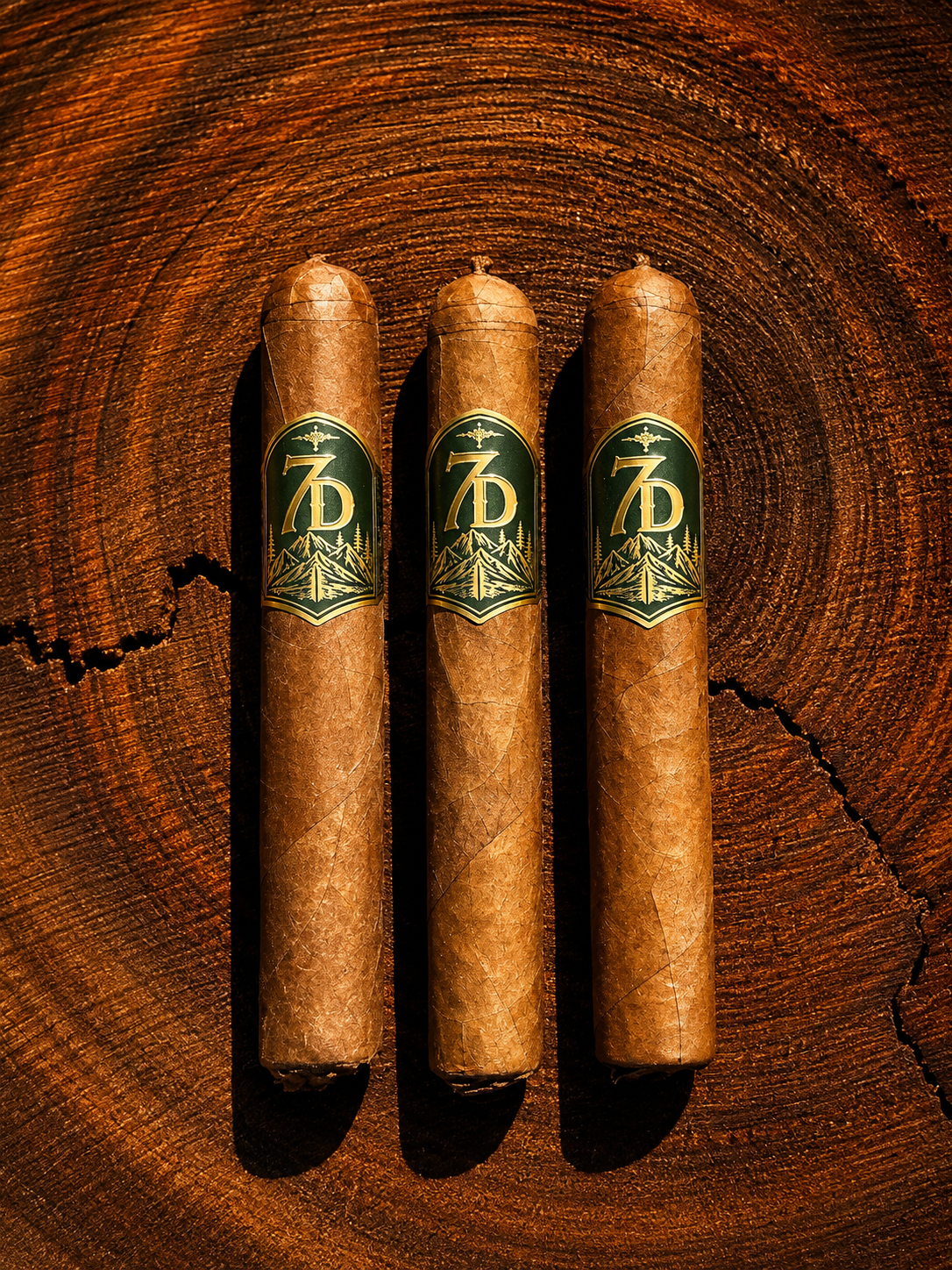 The Ogre cigar by Seven Devils Cigars with a dark green and gold band