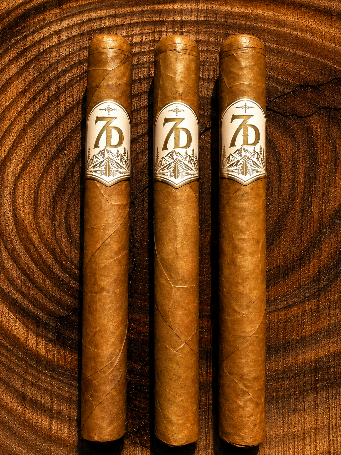 Temperance cigar by Seven Devils Cigars with an ivory and gold band
