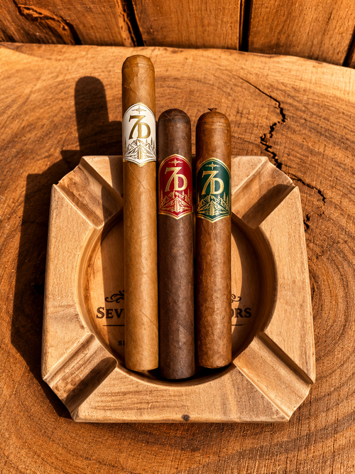 Seven Devils Cigars First Descent three-cigar sampler featuring Devils Throne, Temperance, and The Ogre